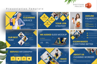 Bubble Geometric Cleaning Services PowerPoint Template
